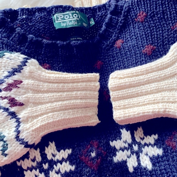 RALPH LAUREN RARE VINTAGE HAND KNIT CLASSIC PULLOVER SWEATER AUTHENTIC/COZY WOOL - Picture 13 of 14